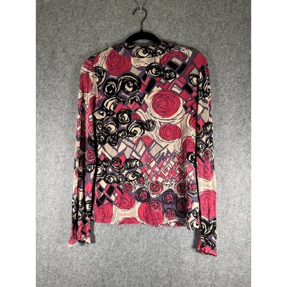 Chico's Travelers Top Women 0 Small‎ Long Sleeve Floral Artsy eclectic abstract - Picture 6 of 7